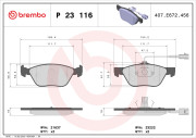 P 23 116 Sada brzdových destiček, kotoučová brzda PRIME LINE BREMBO