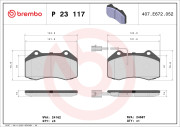 P 23 117X Sada brzdových destiček, kotoučová brzda XTRA LINE BREMBO