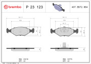 P 23 123 Sada brzdových destiček, kotoučová brzda PRIME LINE BREMBO