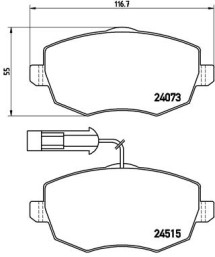 P 23 128 Sada brzdových destiček, kotoučová brzda PRIME LINE BREMBO