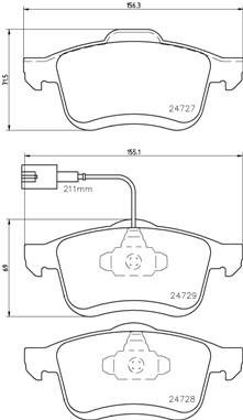 P 23 130 Sada brzdových destiček, kotoučová brzda PRIME LINE BREMBO