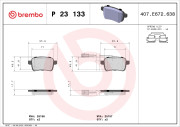 P 23 133 Sada brzdových destiček, kotoučová brzda PRIME LINE BREMBO