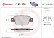 P 23 135 Sada brzdových destiček, kotoučová brzda PRIME LINE BREMBO