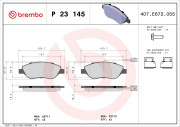 P 23 145 Sada brzdových destiček, kotoučová brzda PRIME LINE BREMBO