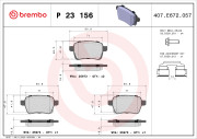 P 23 156 Sada brzdových destiček, kotoučová brzda PRIME LINE BREMBO