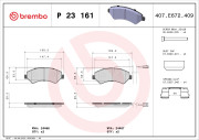 P 23 161 Sada brzdových destiček, kotoučová brzda PRIME LINE BREMBO