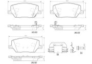 P23164N Sada brzdových destiček, kotoučová brzda BREMBO NAO LINE BREMBO