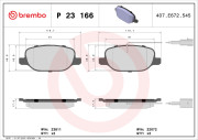 P 23 166 Sada brzdových destiček, kotoučová brzda PRIME LINE BREMBO