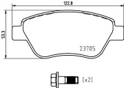 P 23 169 Sada brzdových destiček, kotoučová brzda PRIME LINE BREMBO