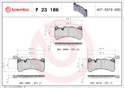 P 23 186 Sada brzdových destiček, kotoučová brzda PRIME LINE BREMBO