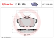 P 23 189 Sada brzdových destiček, kotoučová brzda PRIME LINE BREMBO