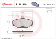 P 24 018 Sada brzdových destiček, kotoučová brzda PRIME LINE BREMBO