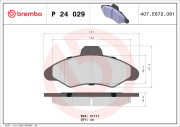 P 24 029 Sada brzdových destiček, kotoučová brzda PRIME LINE BREMBO