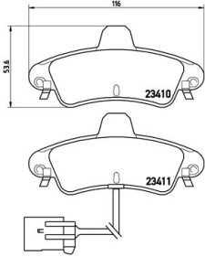 P 24 038 Sada brzdových destiček, kotoučová brzda PRIME LINE BREMBO