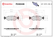 P24044N Sada brzdových destiček, kotoučová brzda BREMBO NAO LINE BREMBO