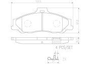P24051N Sada brzdových destiček, kotoučová brzda BREMBO NAO LINE BREMBO