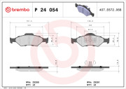 P 24 054 Sada brzdových destiček, kotoučová brzda PRIME LINE BREMBO