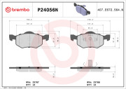 P24056N Sada brzdových destiček, kotoučová brzda BREMBO NAO LINE BREMBO