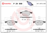 P 24 058 Sada brzdových destiček, kotoučová brzda PRIME LINE BREMBO