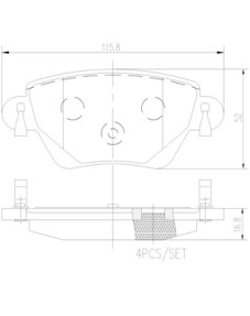 P24059N Sada brzdových destiček, kotoučová brzda PRIME LINE - Ceramic BREMBO