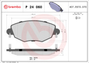 P 24 060 Sada brzdových destiček, kotoučová brzda PRIME LINE BREMBO