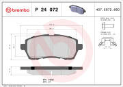 P 24 072 Sada brzdových destiček, kotoučová brzda PRIME LINE BREMBO