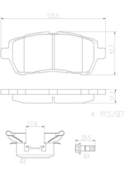 P24072N Sada brzdových destiček, kotoučová brzda PRIME LINE - Ceramic BREMBO