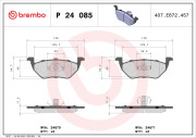 P 24 085 Sada brzdových destiček, kotoučová brzda PRIME LINE BREMBO