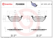 P24085N Sada brzdových destiček, kotoučová brzda PRIME LINE - Ceramic BREMBO