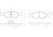 P24123N Sada brzdových destiček, kotoučová brzda BREMBO NAO LINE BREMBO