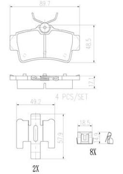 P24133N Sada brzdových destiček, kotoučová brzda PRIME LINE - Ceramic BREMBO