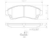 P24149N Sada brzdových destiček, kotoučová brzda BREMBO NAO LINE BREMBO