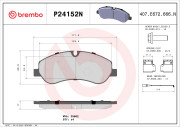 P24152N Sada brzdových destiček, kotoučová brzda PRIME LINE - Ceramic BREMBO