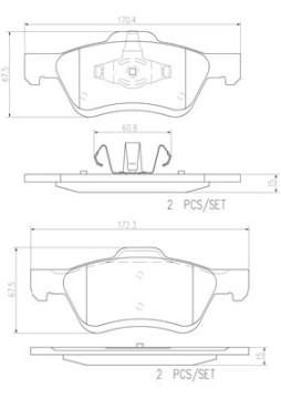 P24159N Sada brzdových destiček, kotoučová brzda BREMBO NAO LINE BREMBO