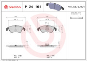 P 24 161 Sada brzdových destiček, kotoučová brzda PRIME LINE BREMBO