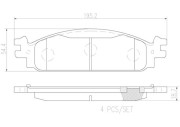 P24164N Sada brzdových destiček, kotoučová brzda BREMBO NAO LINE BREMBO