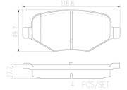 P24165N Sada brzdových destiček, kotoučová brzda BREMBO NAO LINE BREMBO