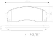 P24180N Sada brzdových destiček, kotoučová brzda BREMBO NAO LINE BREMBO