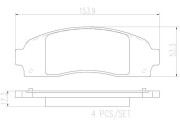 P24183N Sada brzdových destiček, kotoučová brzda BREMBO NAO LINE BREMBO