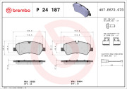 P 24 187 Sada brzdových destiček, kotoučová brzda PRIME LINE BREMBO