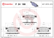 P 24 188 Sada brzdových destiček, kotoučová brzda PRIME LINE BREMBO