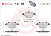 P 24 211 Sada brzdových destiček, kotoučová brzda PRIME LINE BREMBO