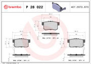 P 28 022 Sada brzdových destiček, kotoučová brzda PRIME LINE BREMBO