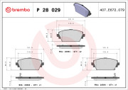 P 28 029 Sada brzdových destiček, kotoučová brzda PRIME LINE BREMBO