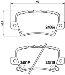 P 28 038 Sada brzdových destiček, kotoučová brzda PRIME LINE BREMBO