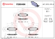 P28046N Sada brzdových destiček, kotoučová brzda PRIME LINE - Ceramic BREMBO