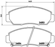 P 28 047 Sada brzdových destiček, kotoučová brzda PRIME LINE BREMBO