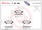 P 28 050 Sada brzdových destiček, kotoučová brzda PRIME LINE BREMBO