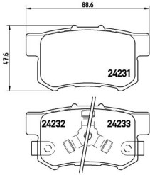 P 28 051 Sada brzdových destiček, kotoučová brzda PRIME LINE BREMBO