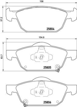 P 28 076X Sada brzdových destiček, kotoučová brzda XTRA LINE BREMBO